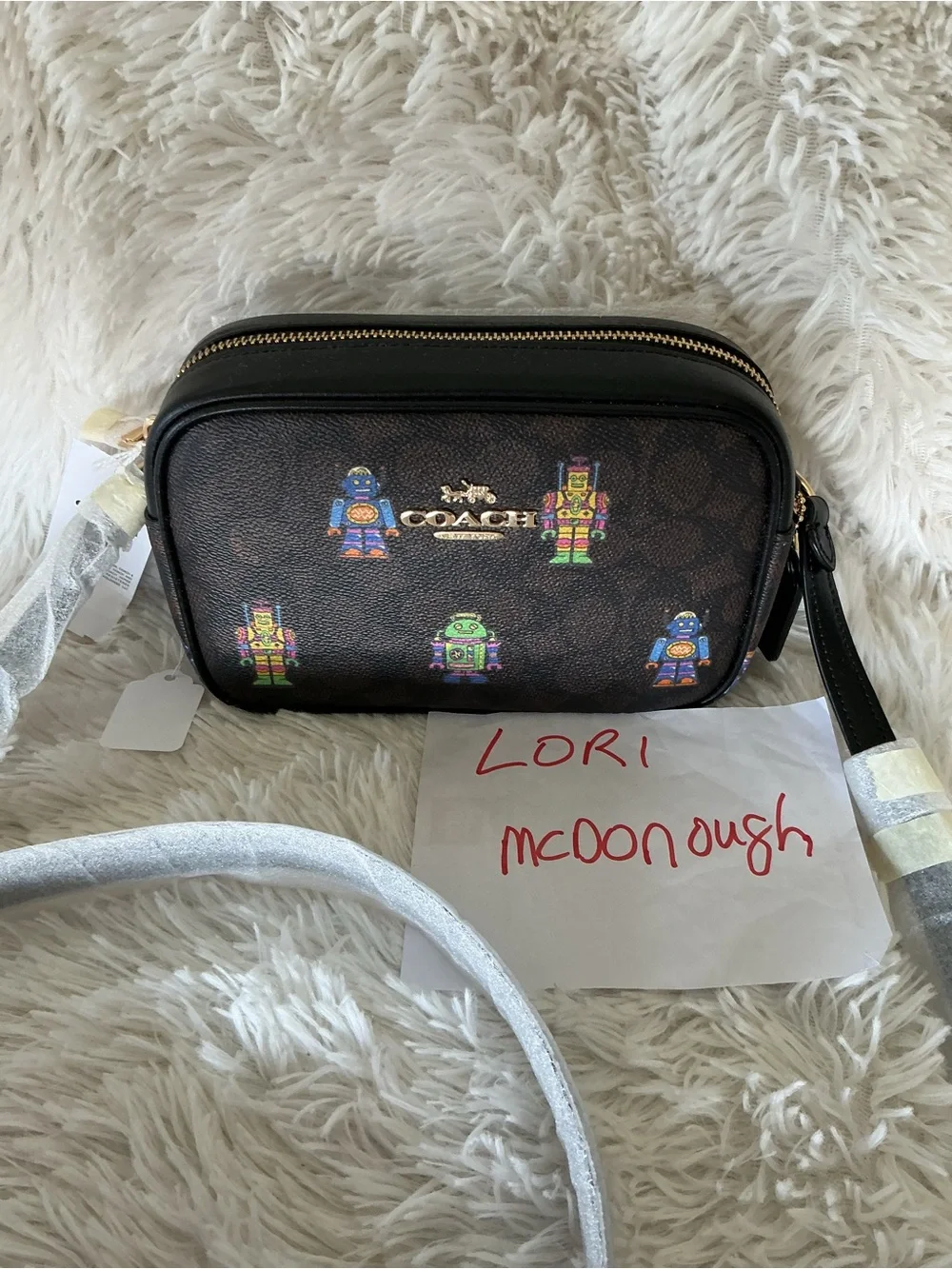 Coach mini Jamie  with Multicolor Robot Print